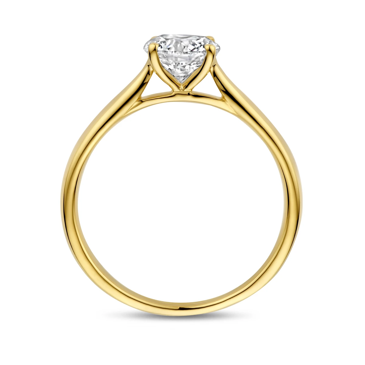 ring lab grown diamant 1.00ct h si 14K geelgoud