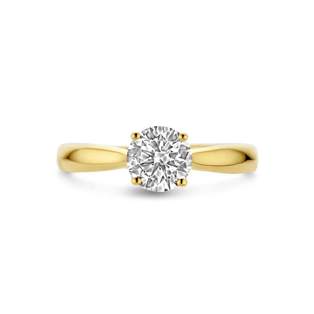 ring lab grown diamant 1.00ct h si 14K geelgoud