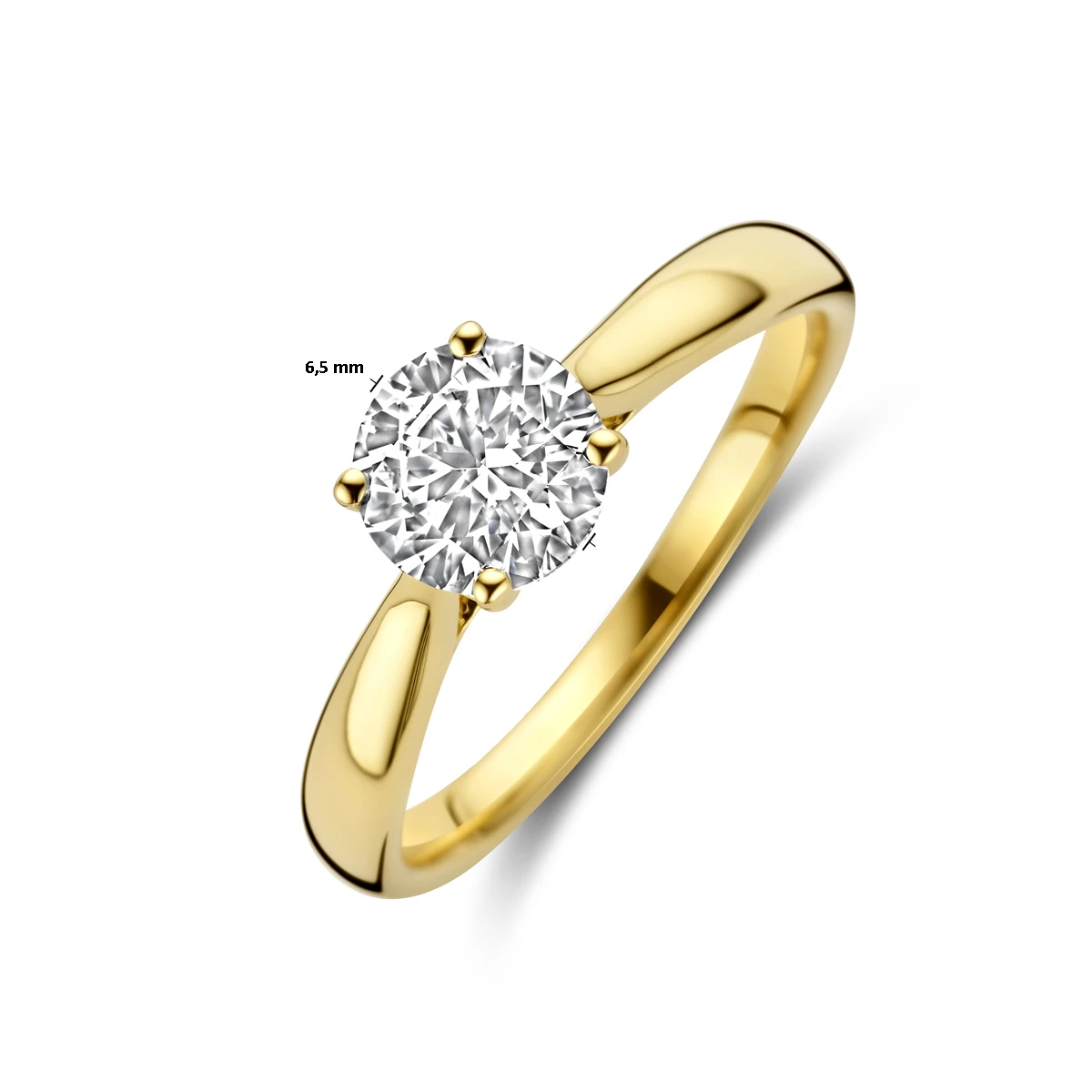 ring lab grown diamant 1.00ct h si 14K geelgoud