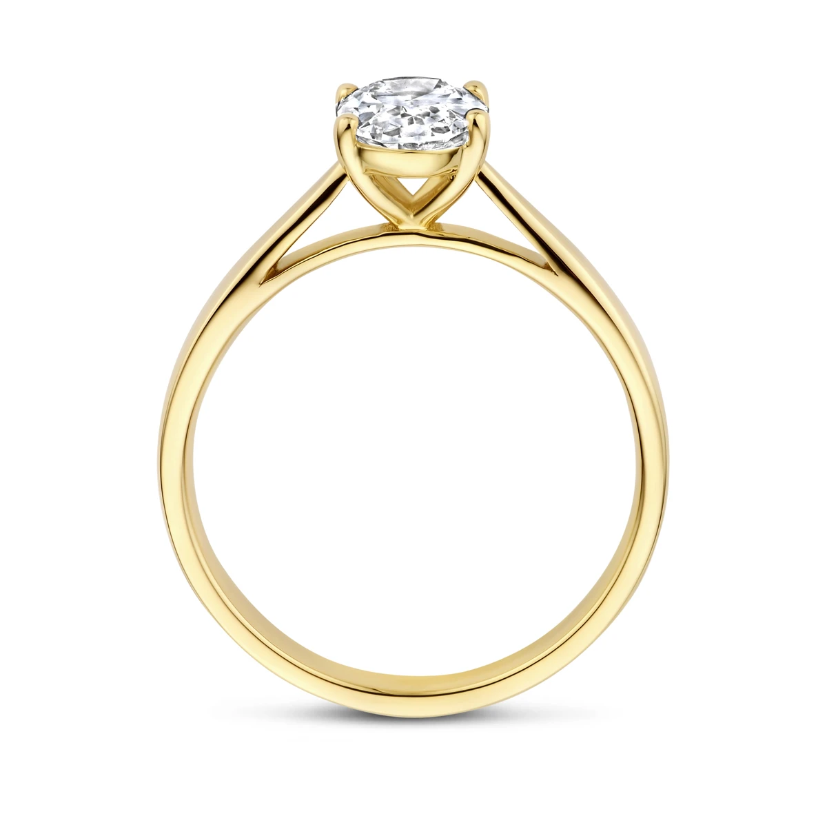 ring lab grown diamant 1.00ct h si 14K geelgoud