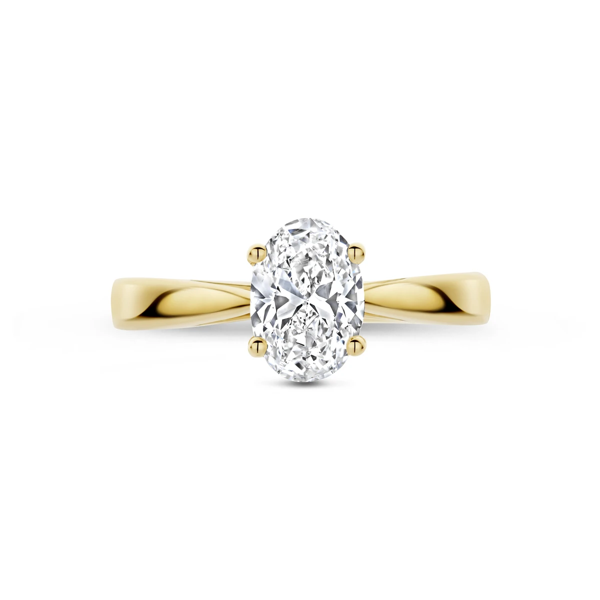 ring lab grown diamant 1.00ct h si 14K geelgoud