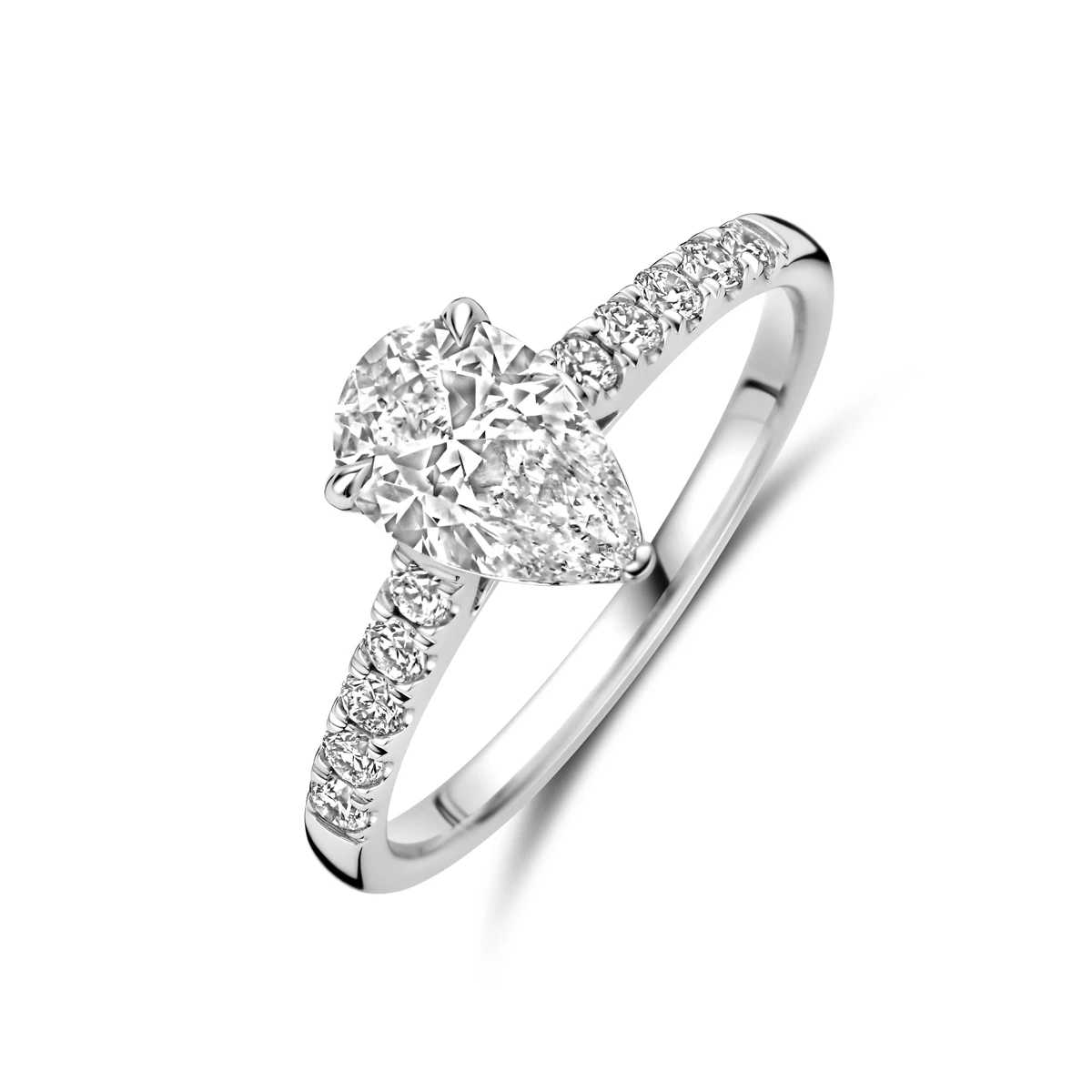 ring lab grown diamant 1.22ct h si 14K witgoud