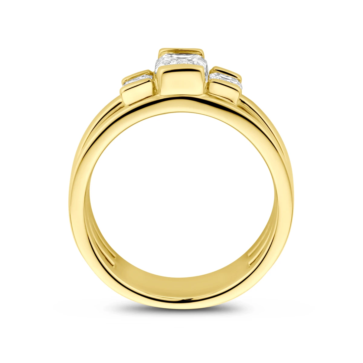 ring lab grown diamant 1.50ct h si 14K geelgoud