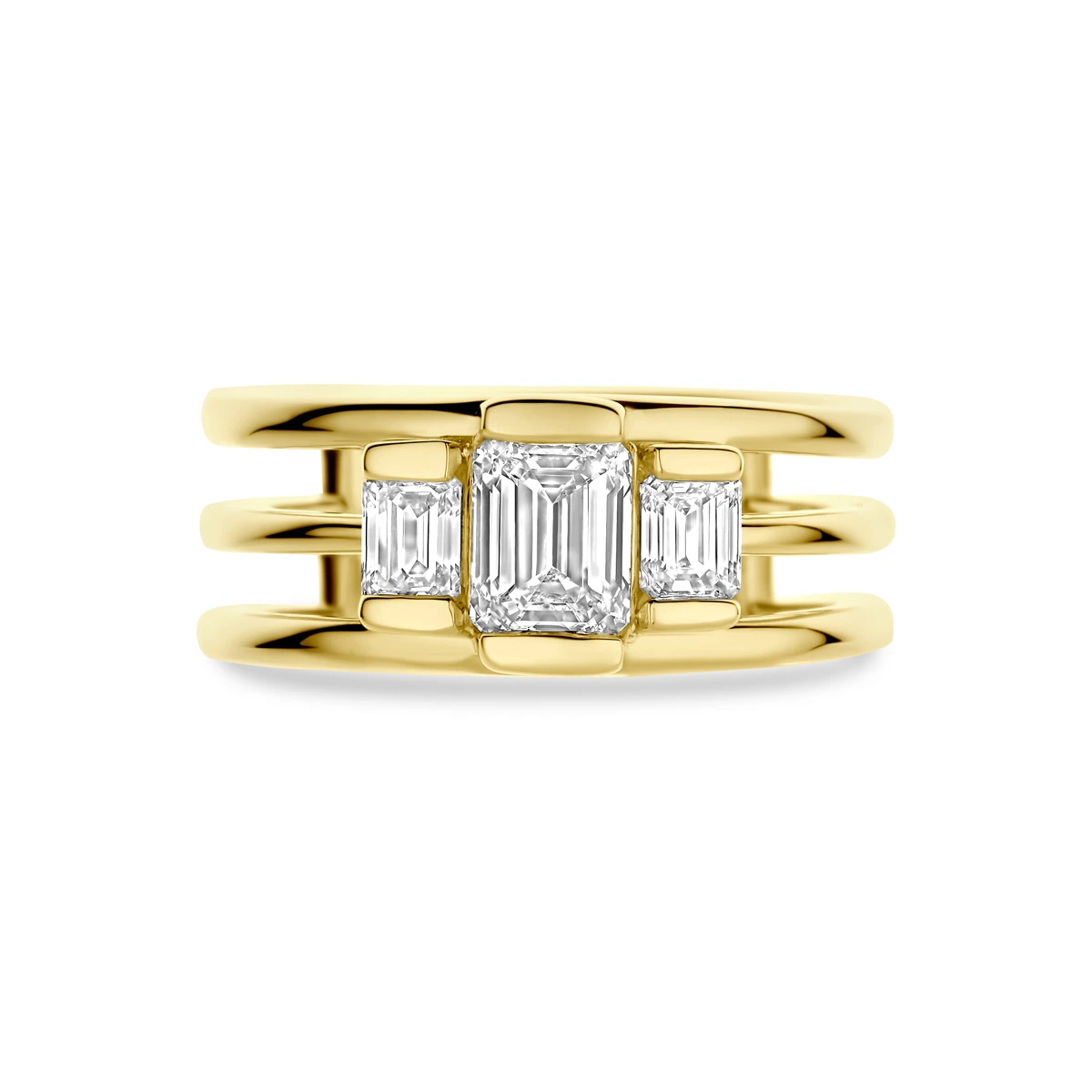 ring lab grown diamant 1.50ct h si 14K geelgoud