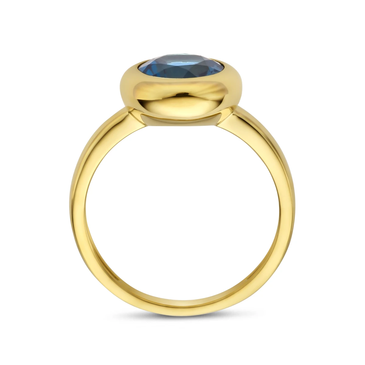 ring london blue topaas 14K geelgoud