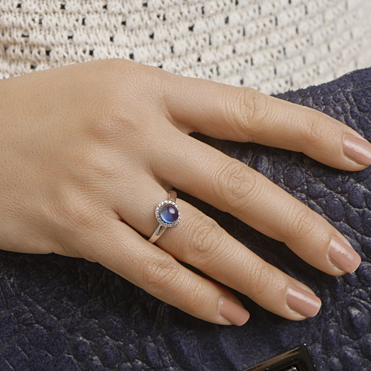 ring london blue topaas en zirkonia zilver gerhodineerd