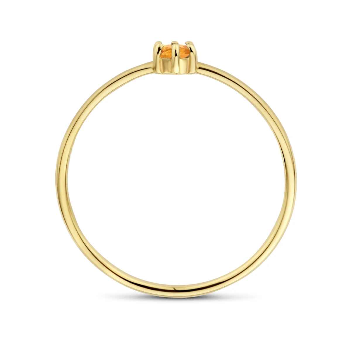 ring met geboortesteen november citrien 14K geelgoud