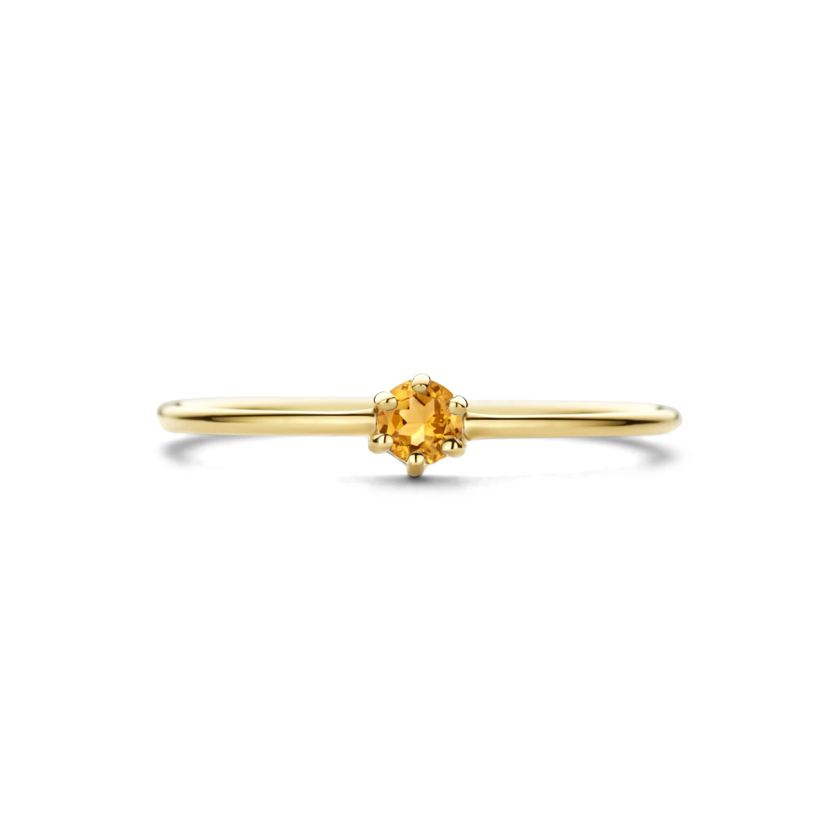 ring met geboortesteen november citrien 14K geelgoud