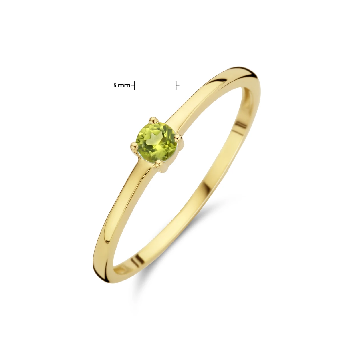 ring met geboortesteen peridot augustus 14K geelgoud