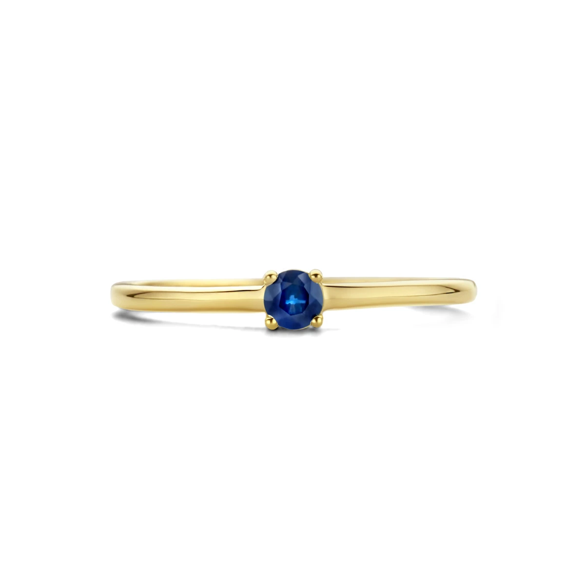 ring met geboortesteen saffier september 14K geelgoud