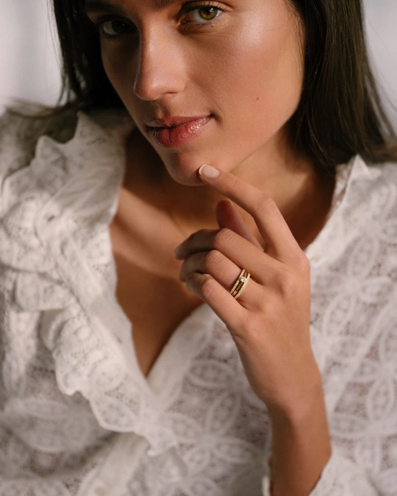 Ring Olivia 0,20 crt. geelgoud Maat 49