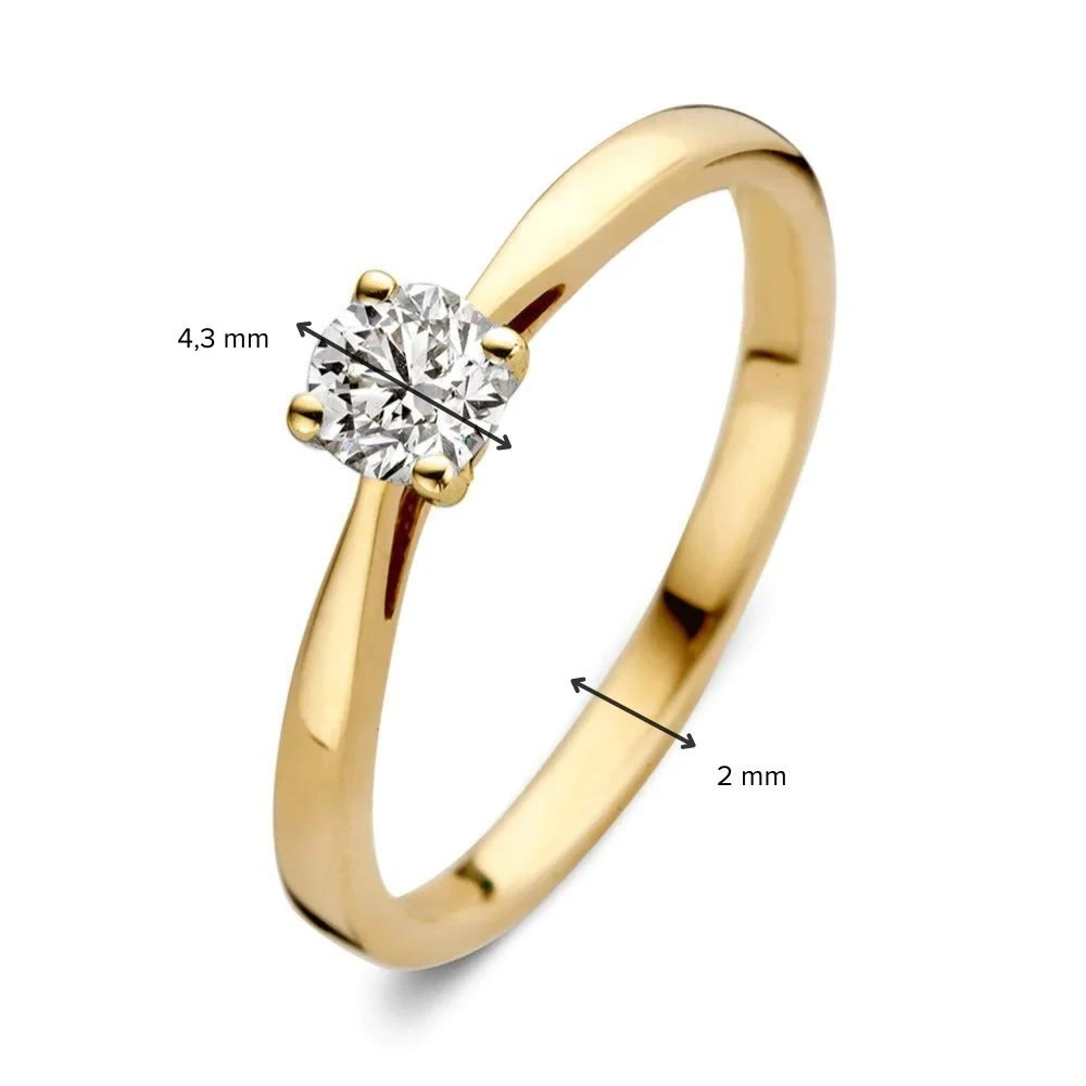 Ring Olivia 0,30 crt. geelgoud Maat 49