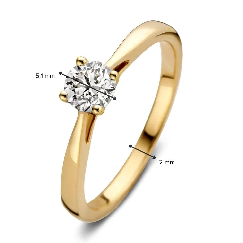 Ring Olivia 0,50 crt. geelgoud Maat 49