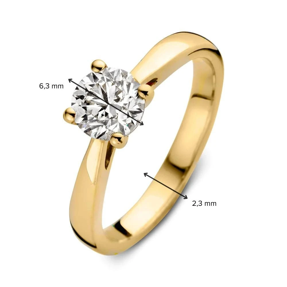 Ring Olivia 1,00 crt. geelgoud Maat 49