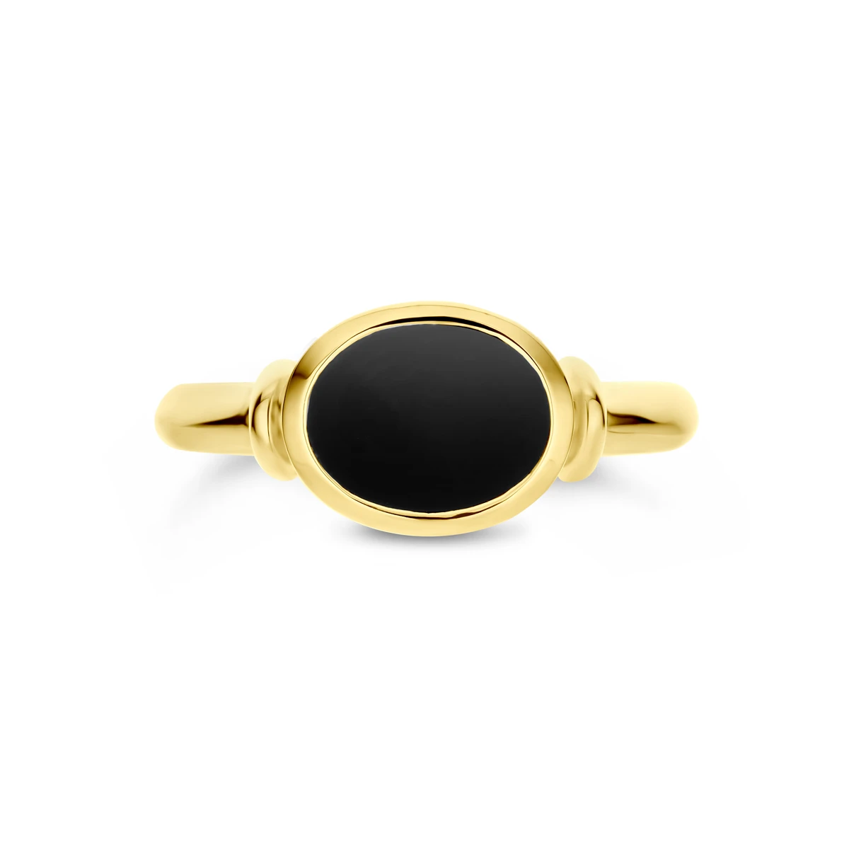 ring onyx massief 14K geelgoud