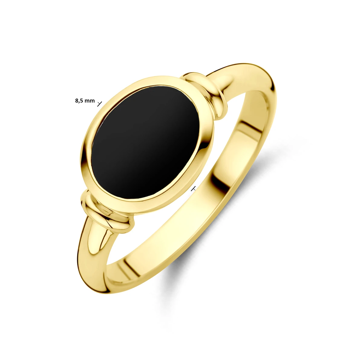 ring onyx massief 14K geelgoud