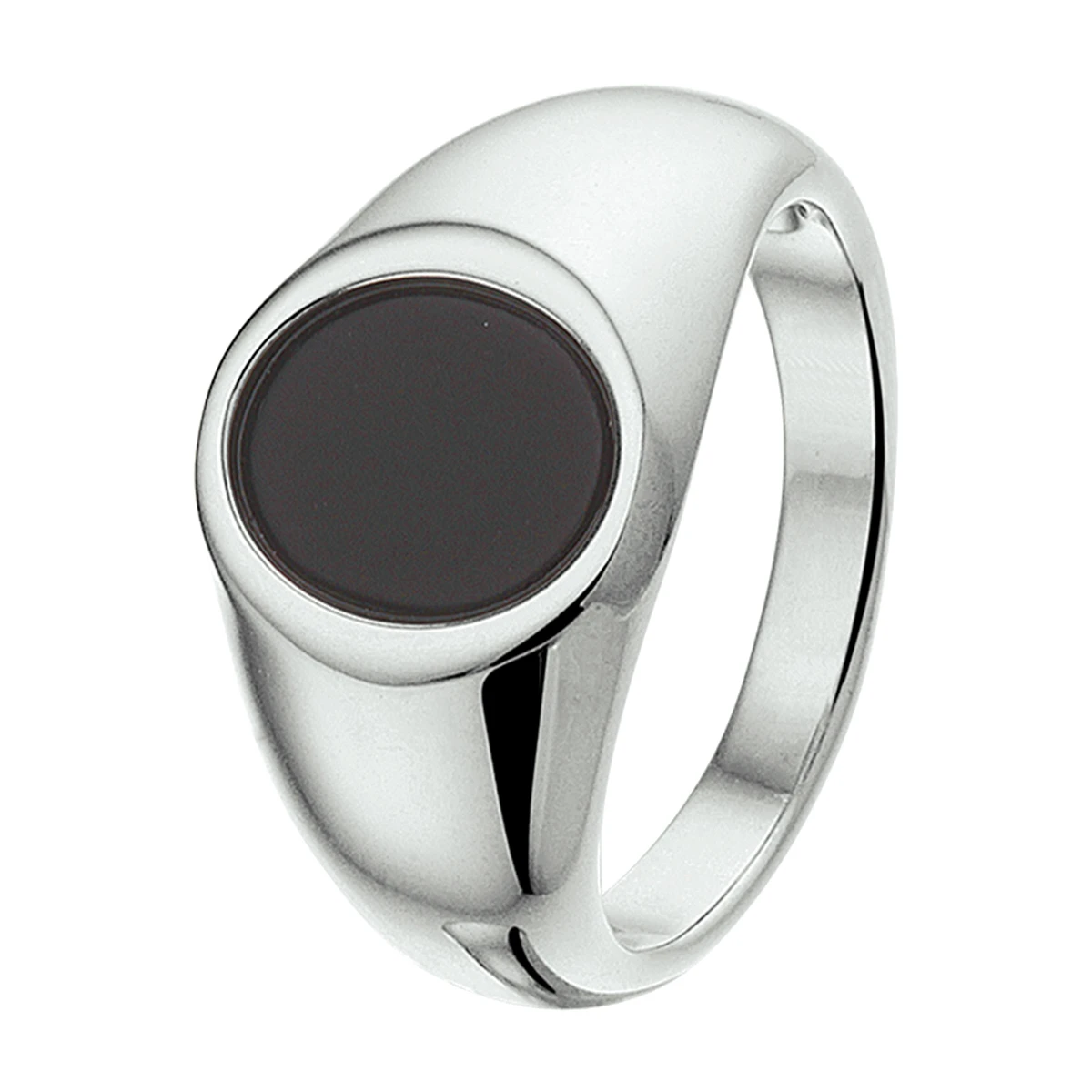 ring onyx zilver gerhodineerd