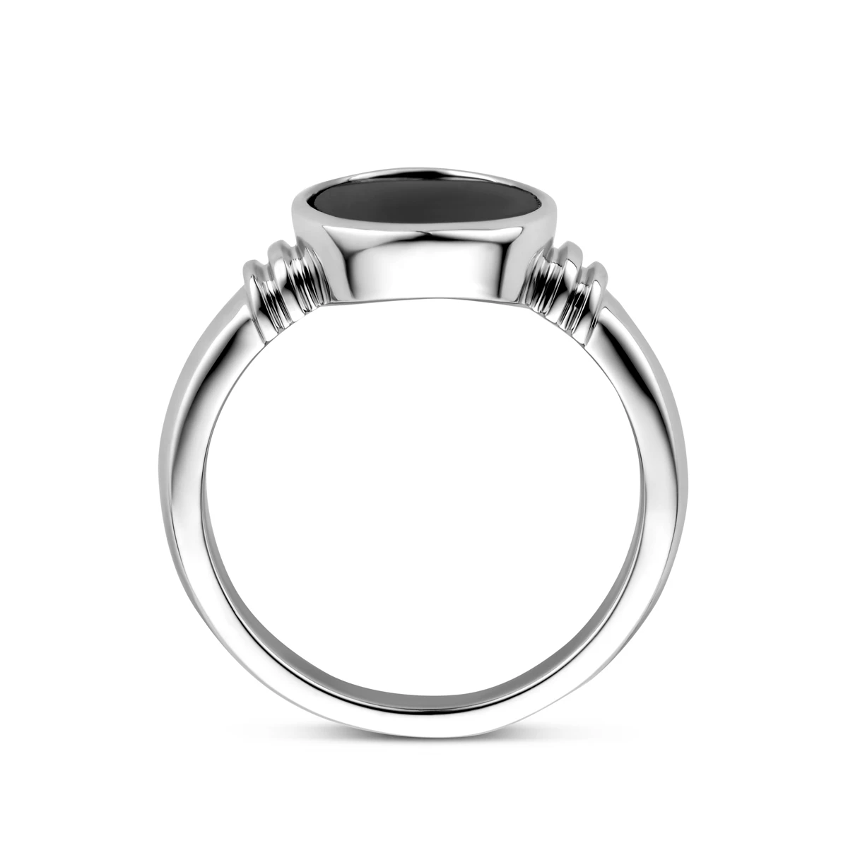 ring onyx zilver gerhodineerd