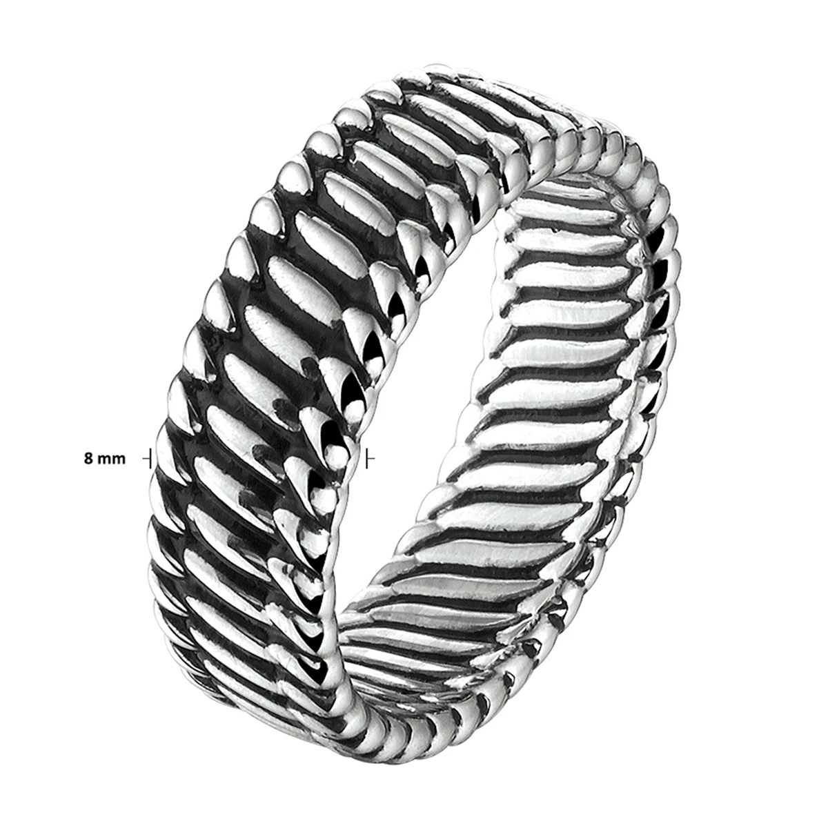 ring oxi zilver geoxideerd