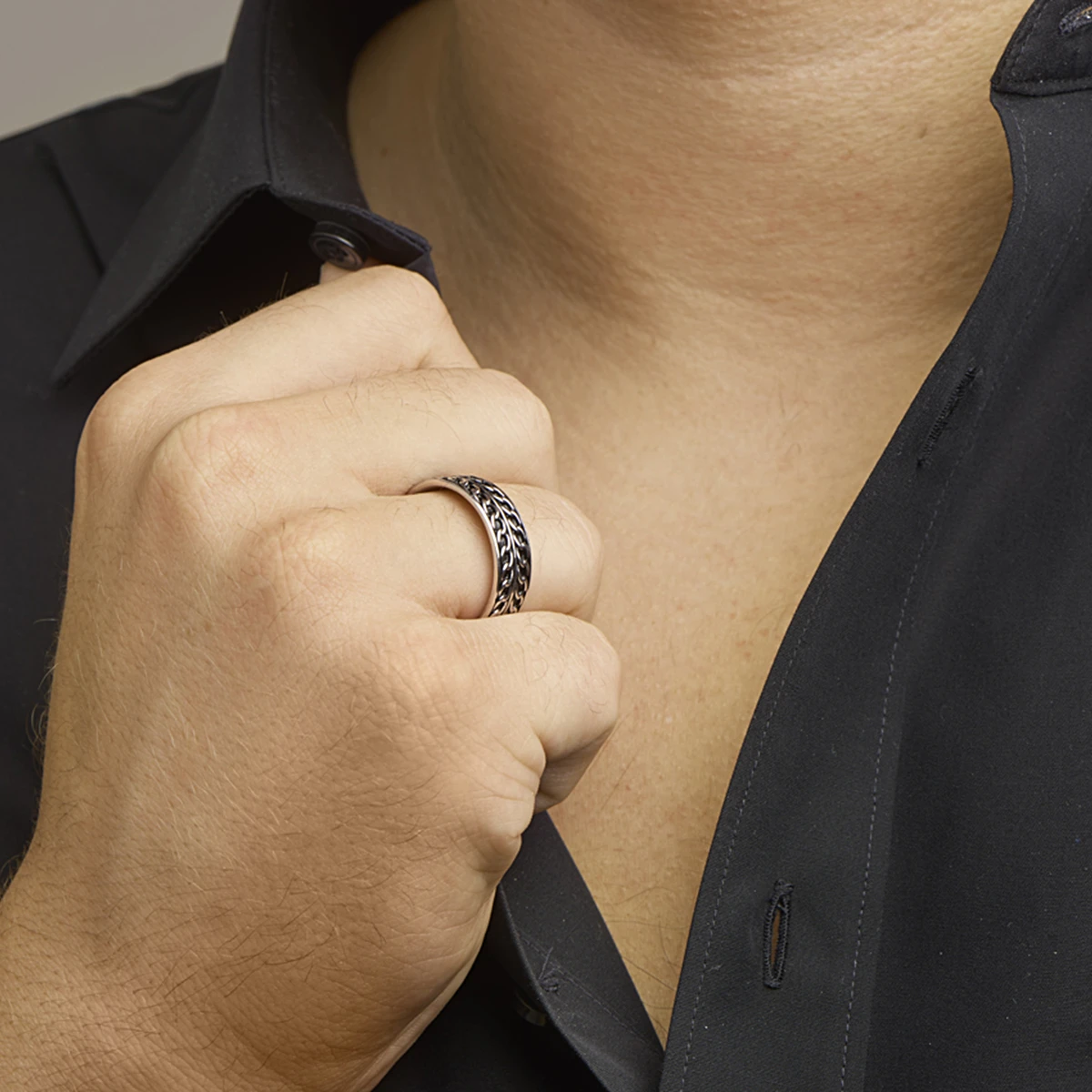 ring oxi zilver geoxideerd