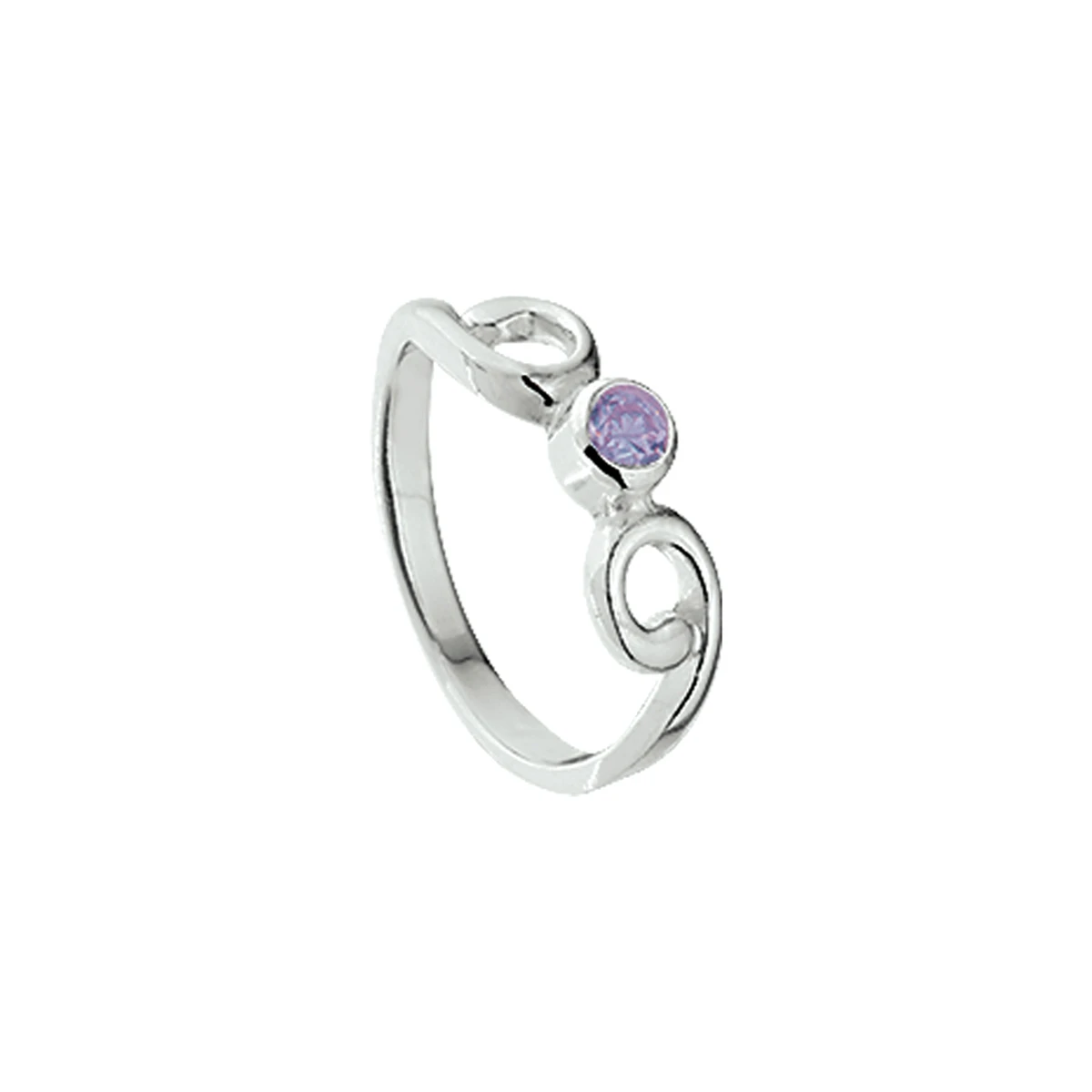 ring paars zirkonia zilver wit