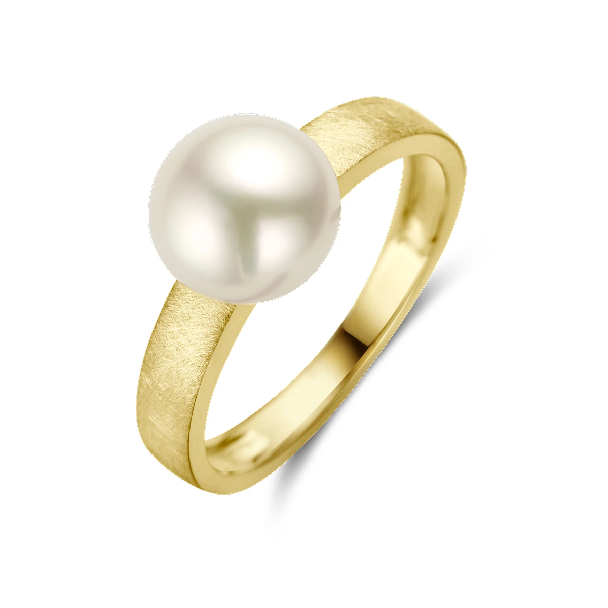 ring parel gescratcht 14K geelgoud