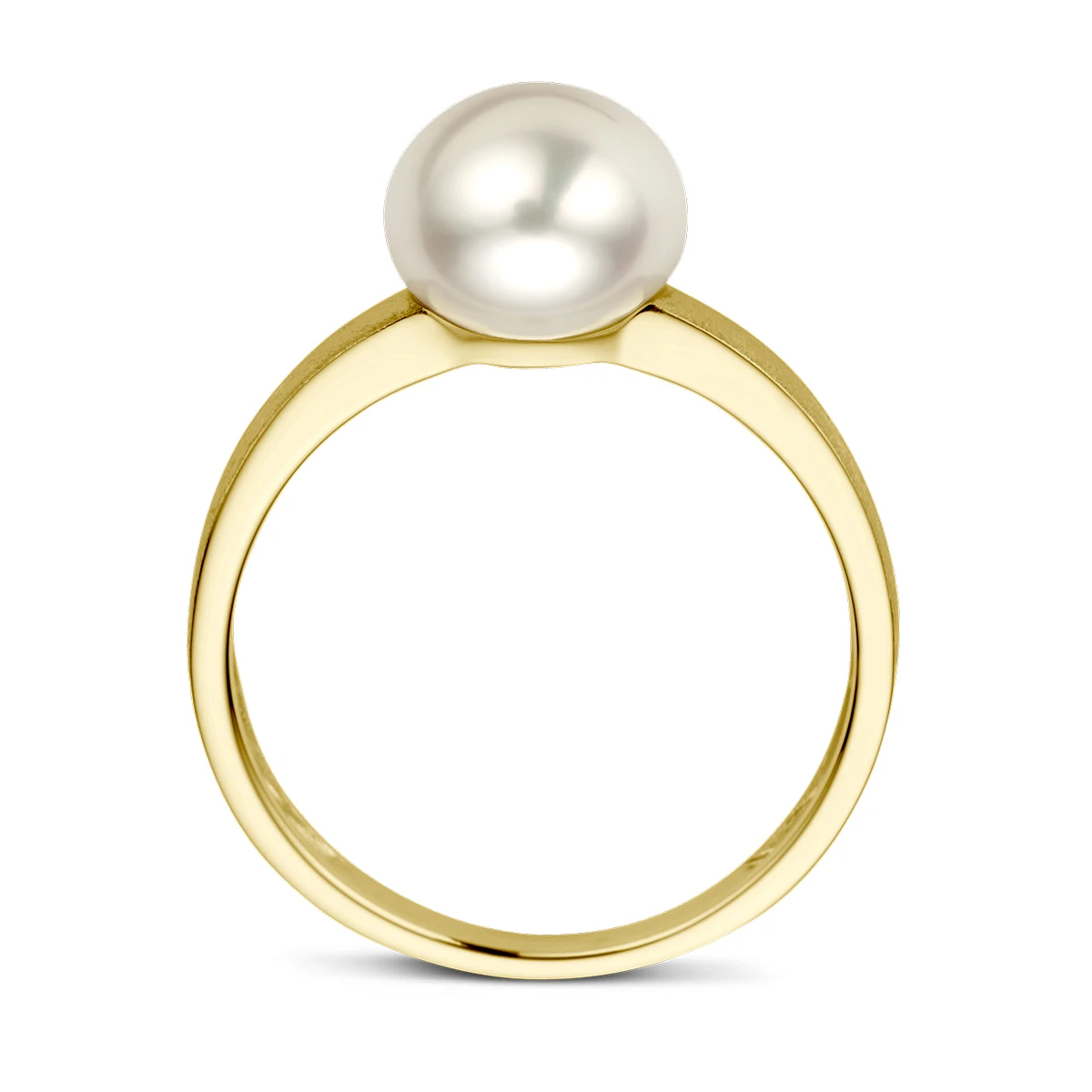 ring parel gescratcht 14K geelgoud