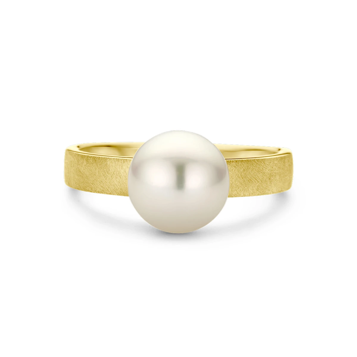 ring parel gescratcht 14K geelgoud