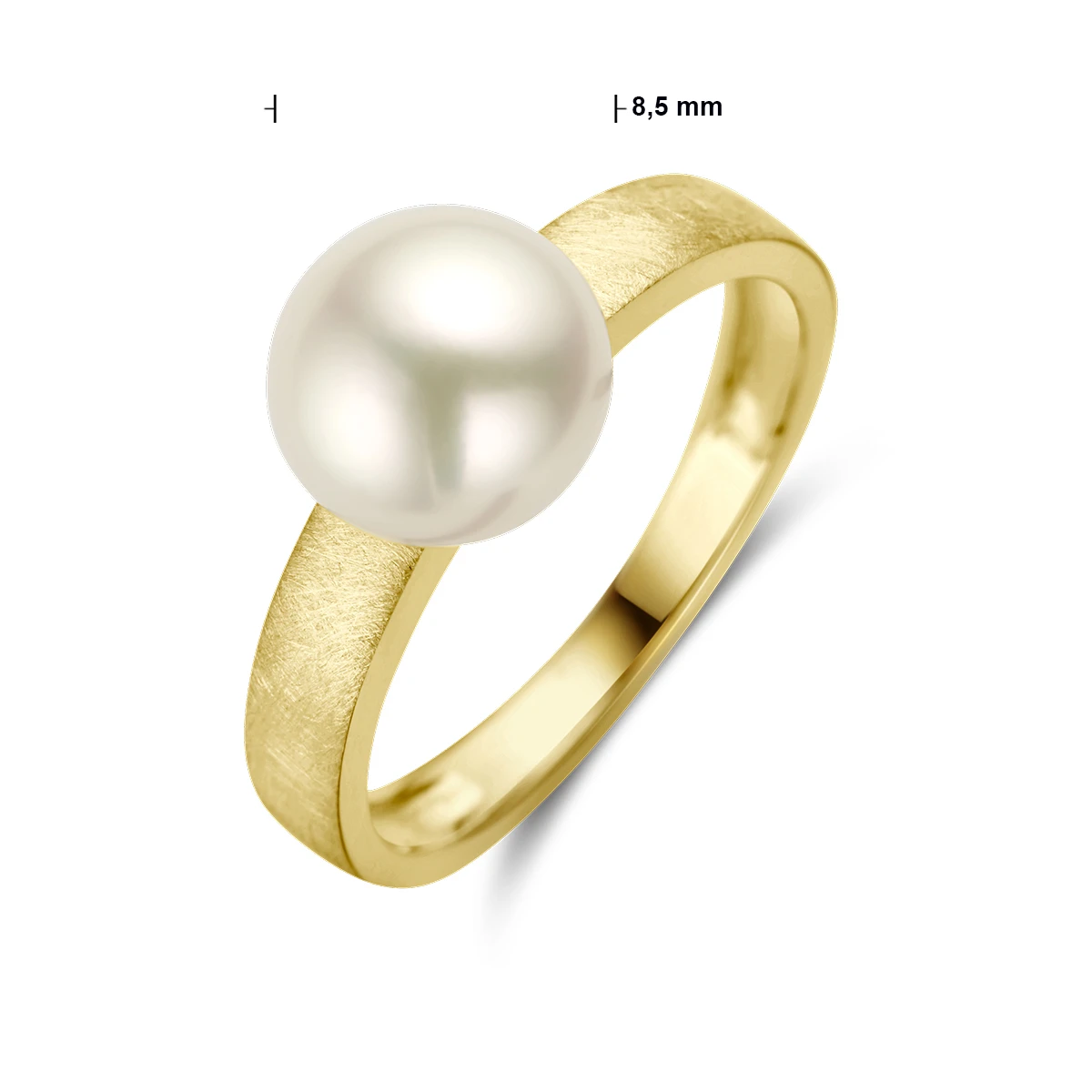 ring parel gescratcht 14K geelgoud