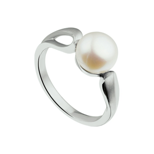 ring parel poli/mat zilver gerhodineerd