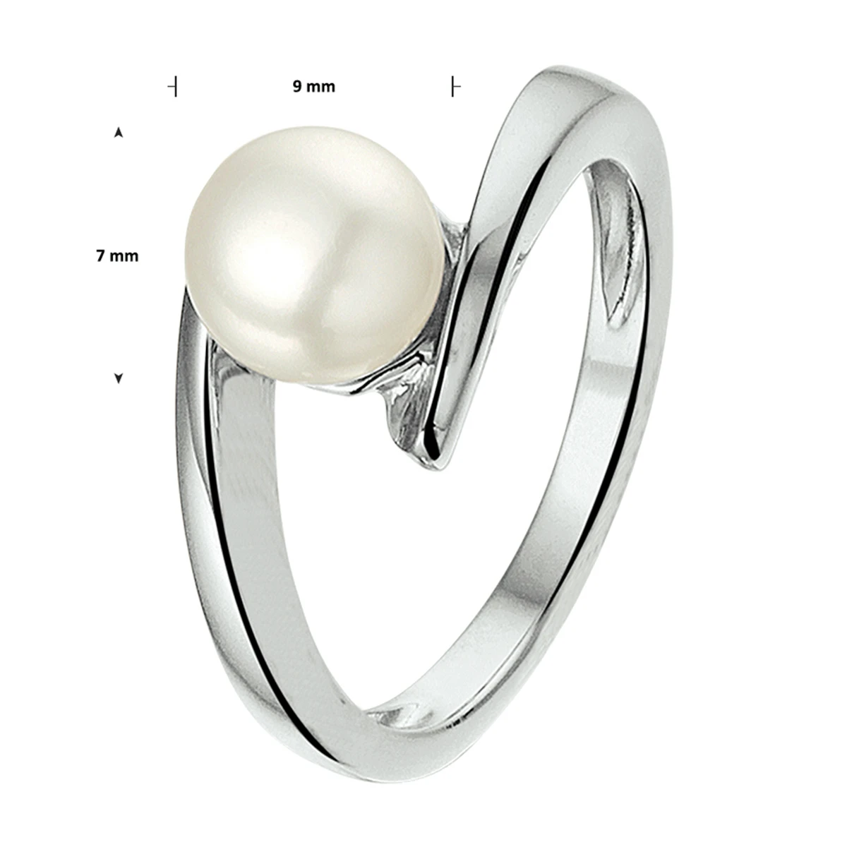ring parel zilver gerhodineerd