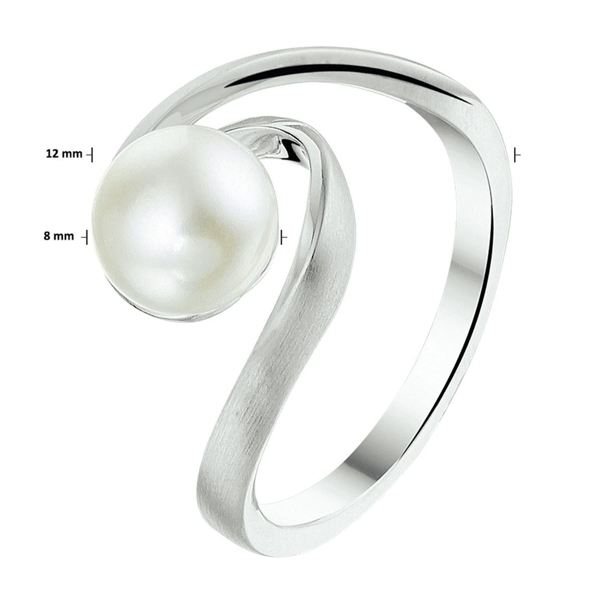 ring parel zilver gerhodineerd