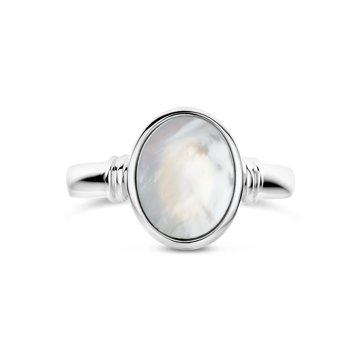 ring parelmoer zilver gerhodineerd