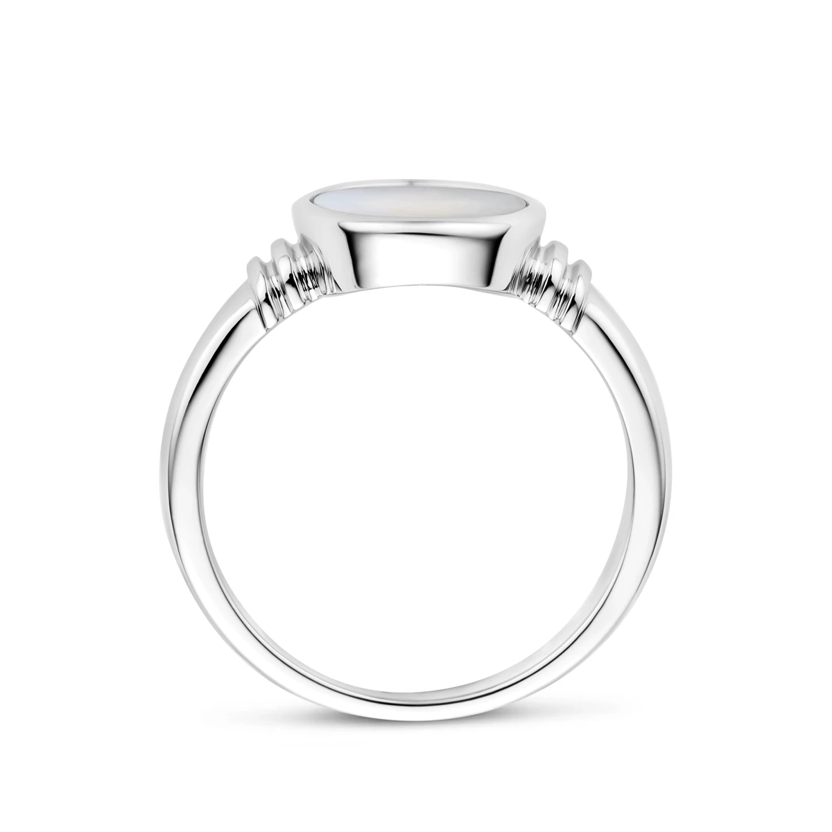 ring parelmoer zilver gerhodineerd