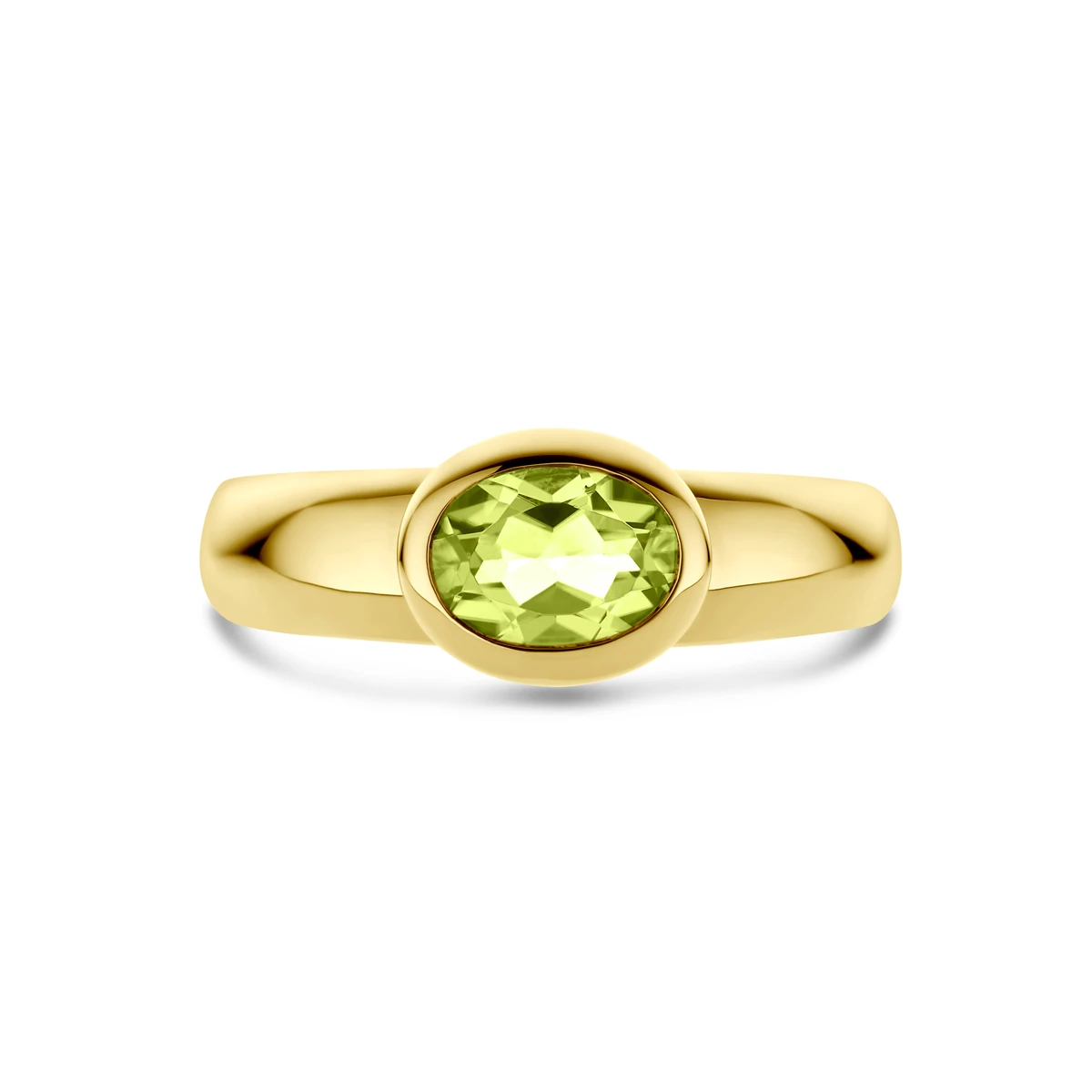 ring peridot 14K geelgoud