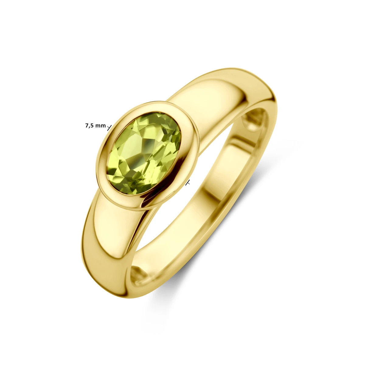ring peridot 14K geelgoud