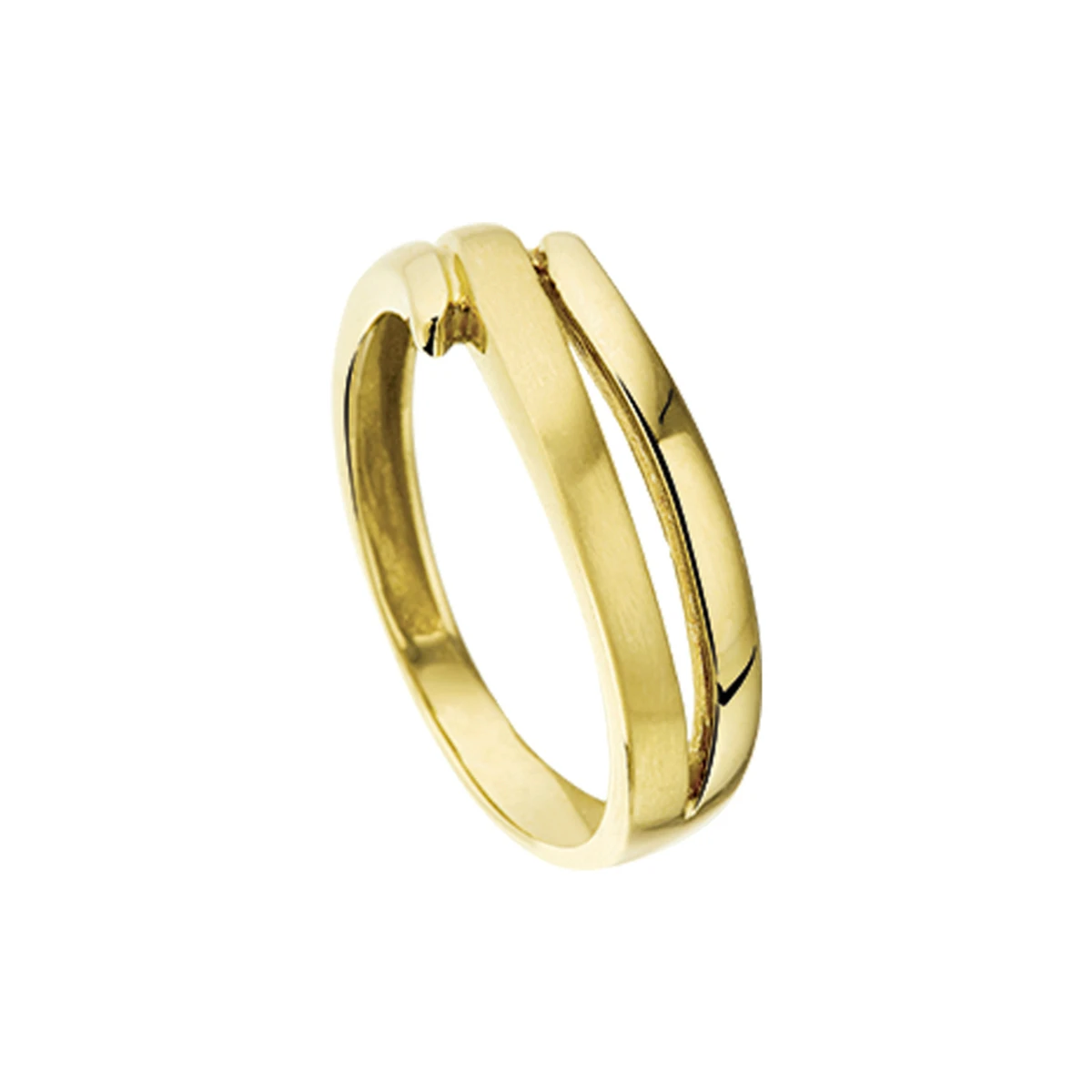 ring poli/mat 14K geelgoud