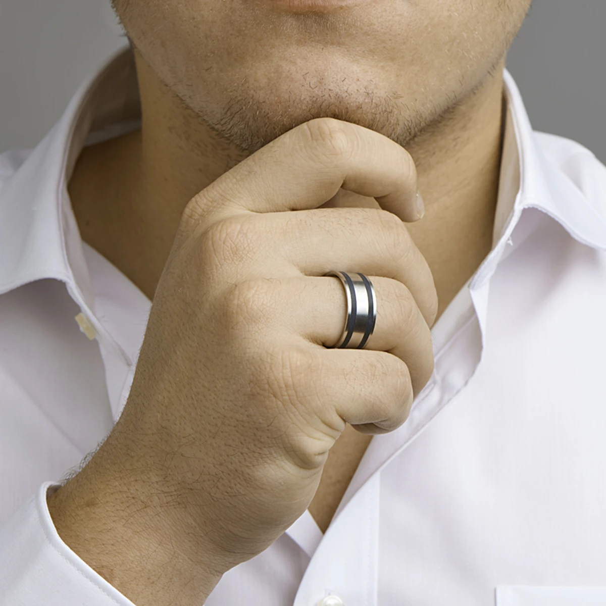 ring poli/mat edelstaal