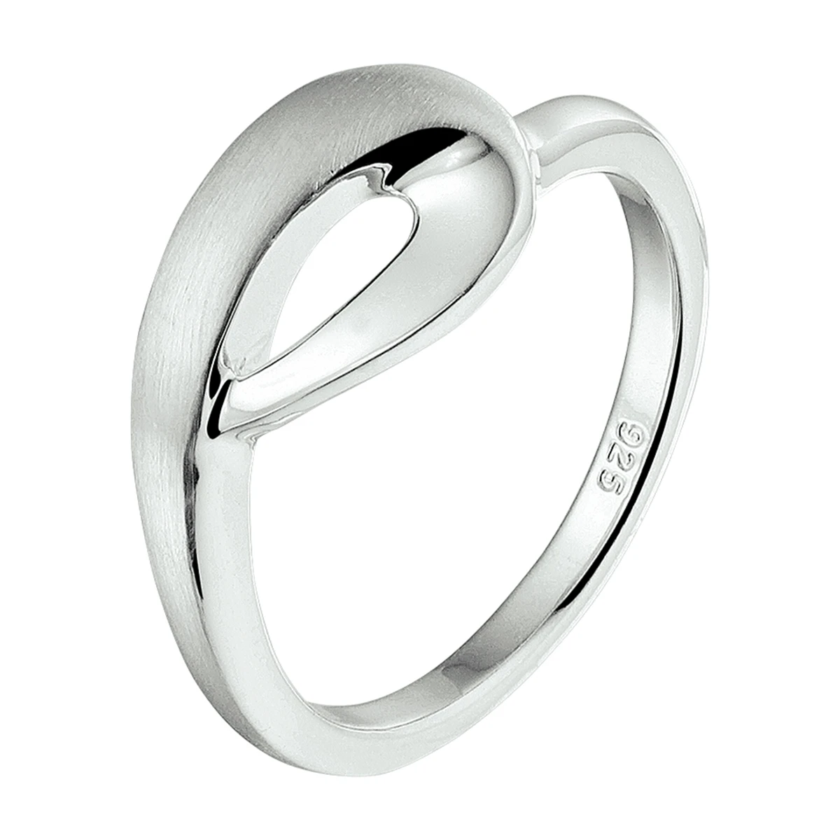 ring poli/mat zilver gerhodineerd