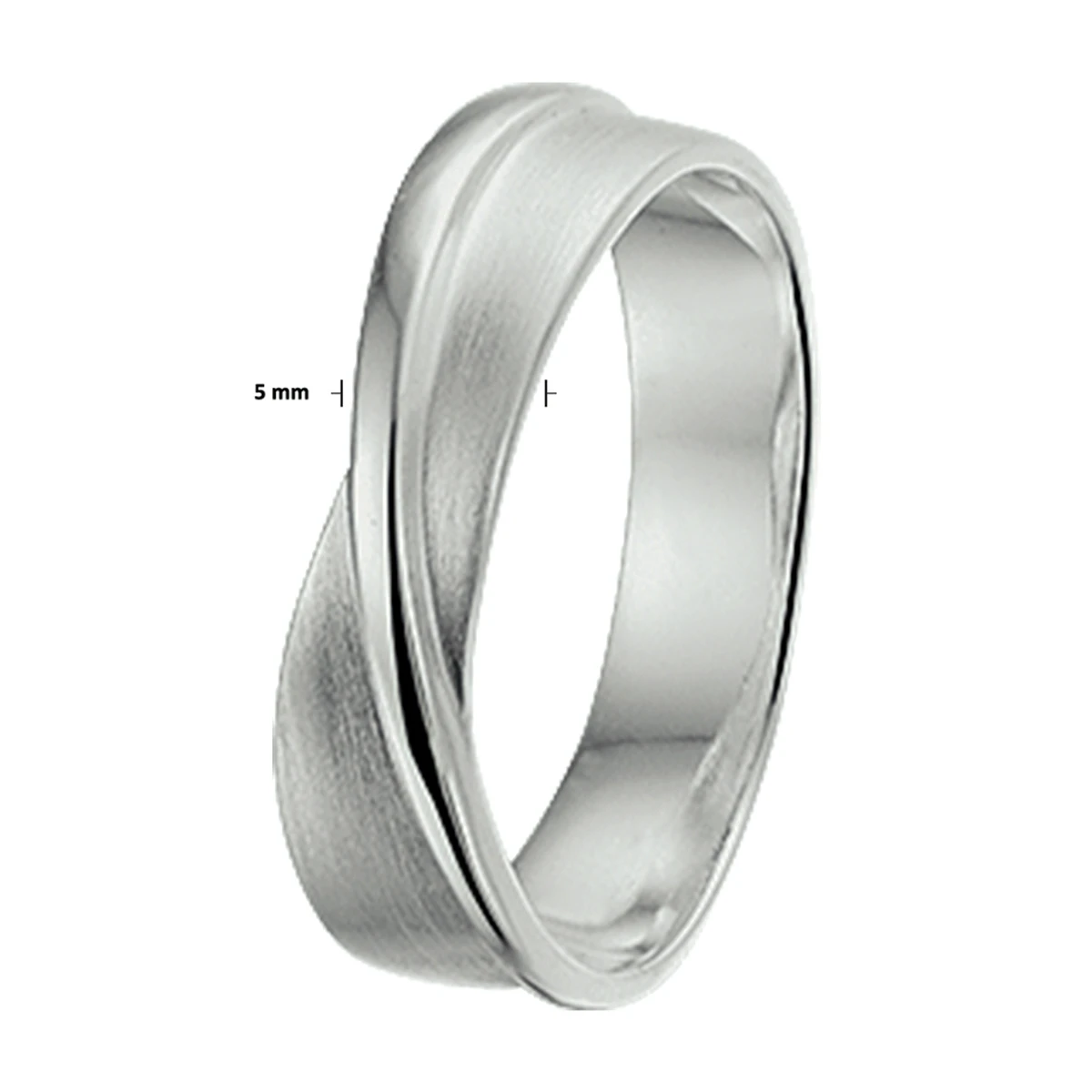 ring poli/mat zilver gerhodineerd