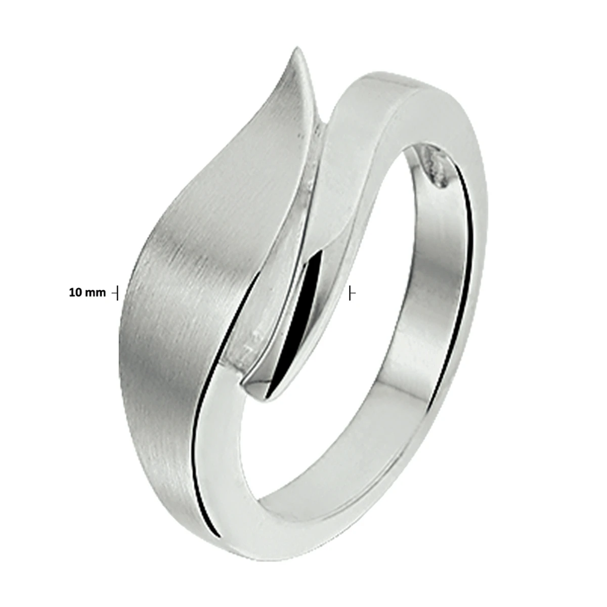 ring poli/mat zilver gerhodineerd