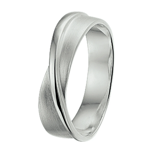 ring poli/mat zilver gerhodineerd