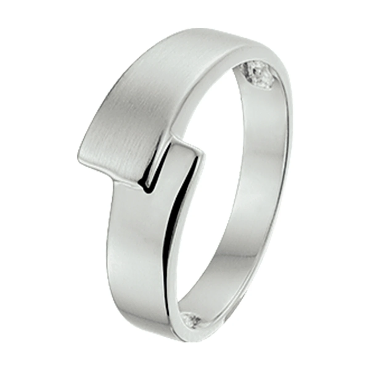 ring poli/mat zilver gerhodineerd