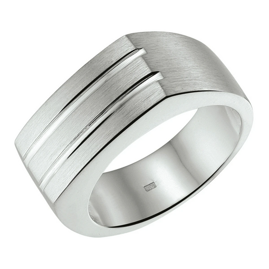 ring poli/mat zilver gerhodineerd