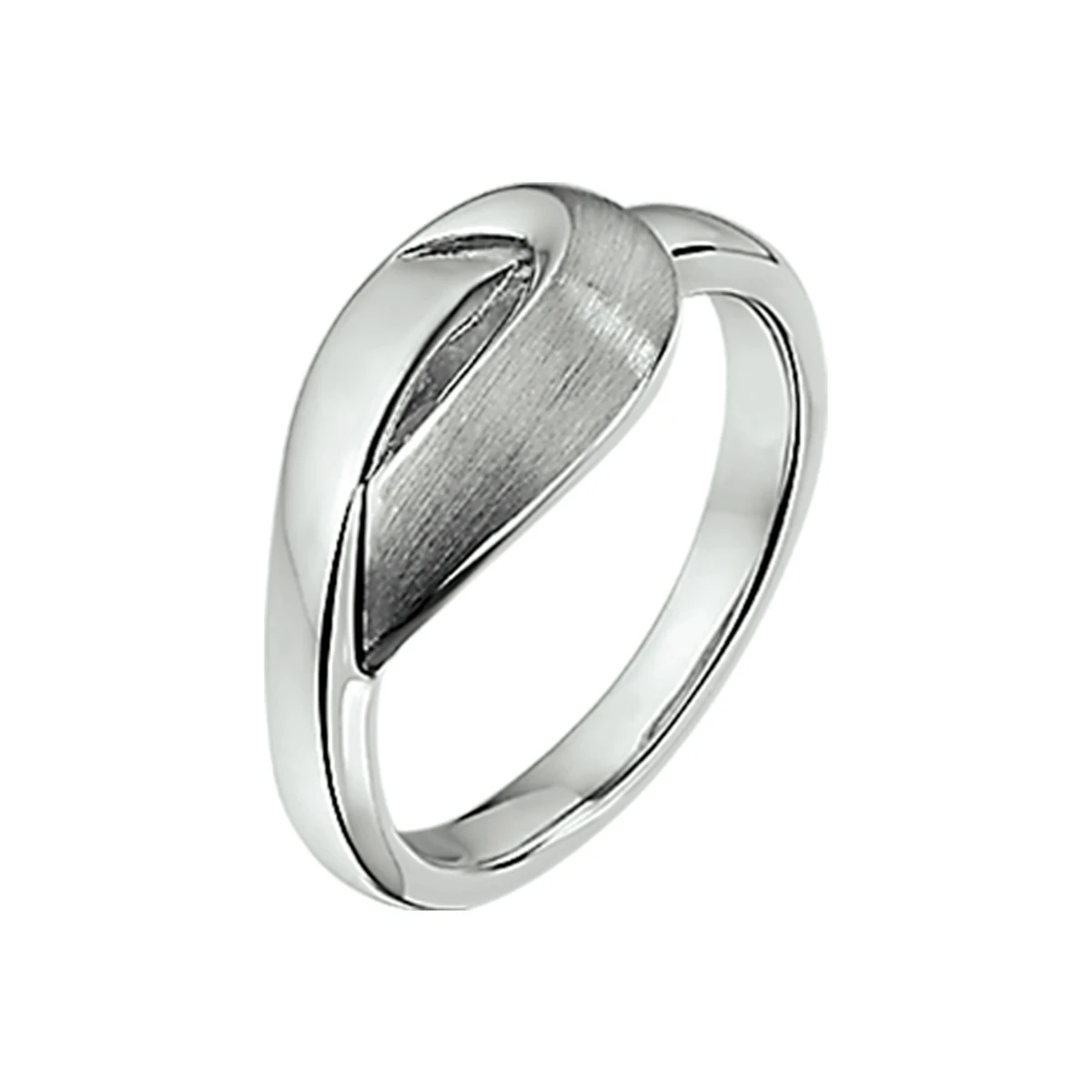 ring poli/mat zilver gerhodineerd