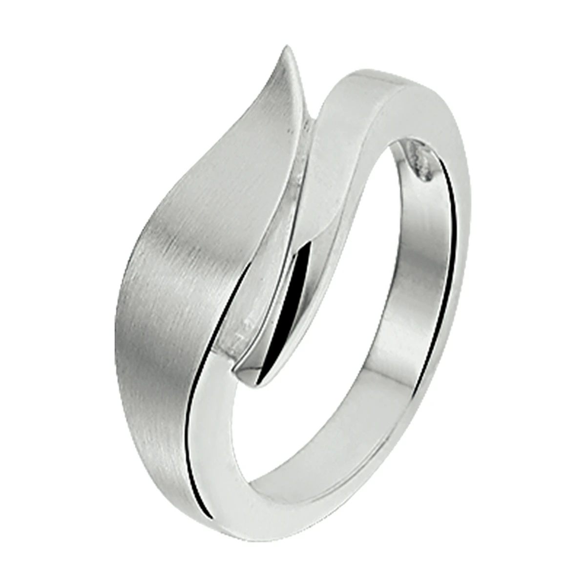 ring poli/mat zilver gerhodineerd