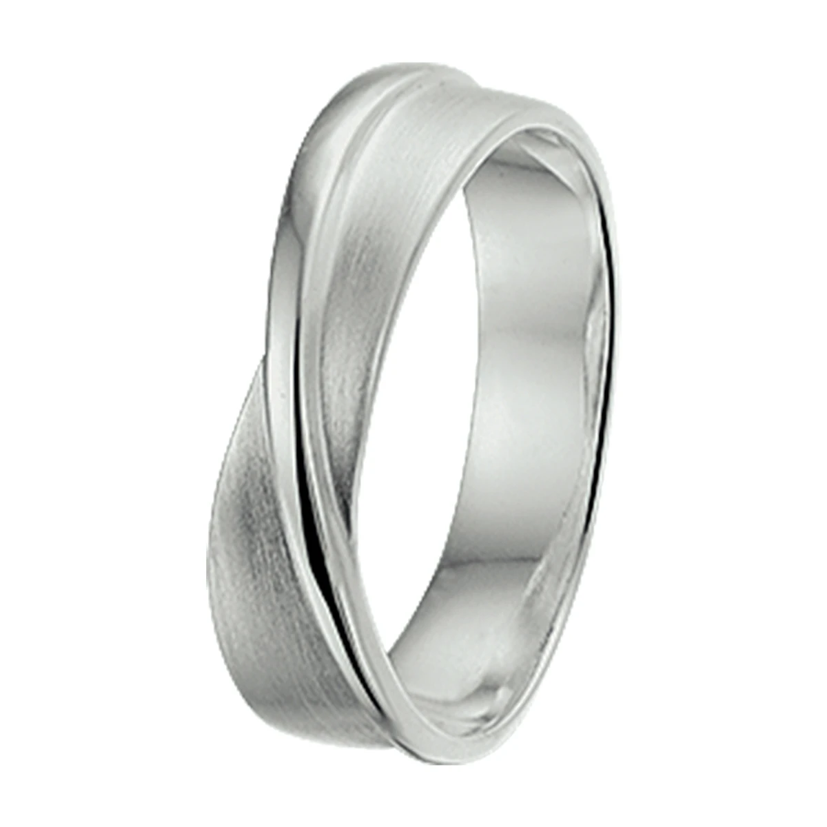ring poli/mat zilver gerhodineerd