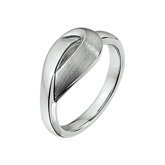 ring poli/mat zilver gerhodineerd