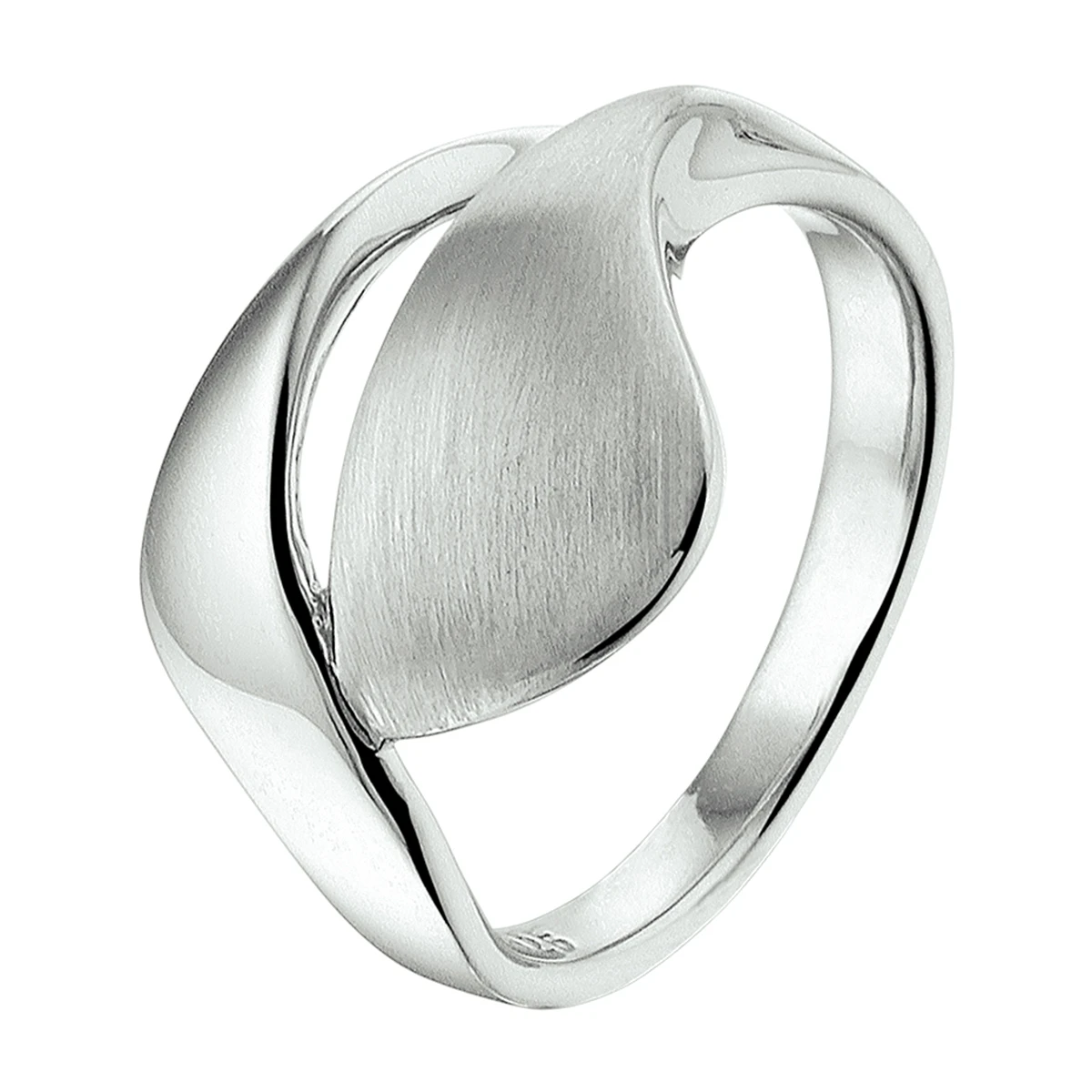ring poli/mat zilver gerhodineerd