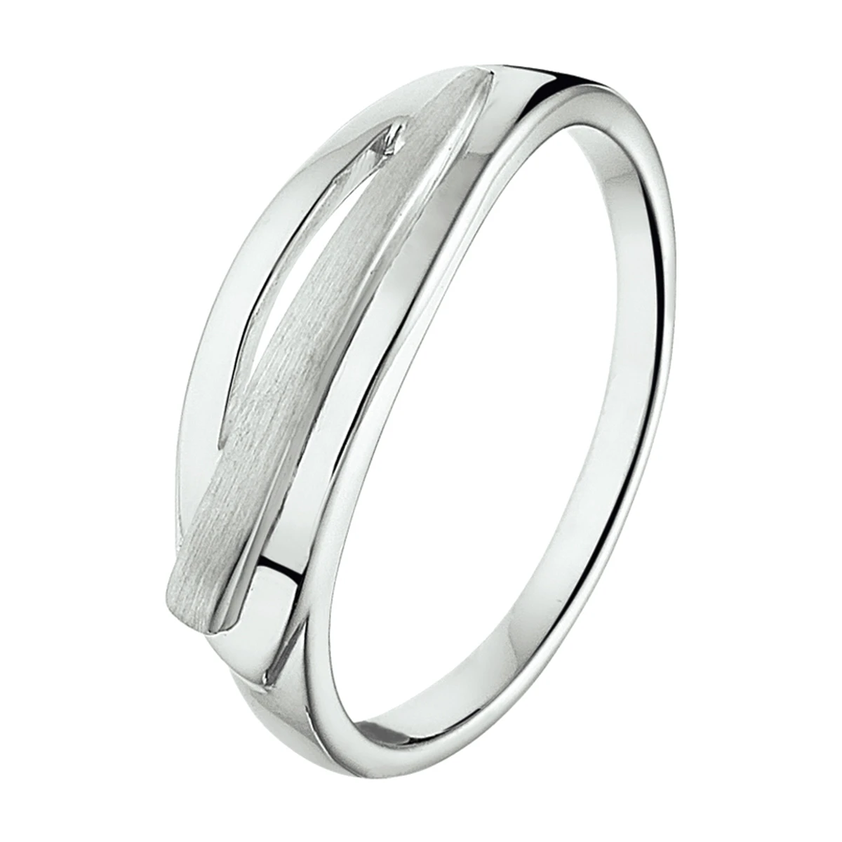 ring poli/mat zilver gerhodineerd